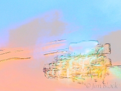 a transformed motion blur of lights
