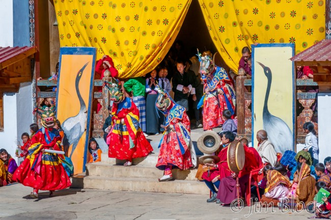 BHU-6710--Masked-Dancers-at-Black-necked-Crane-Festival---Pan-(3)