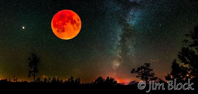 Blood Moon and Milky Way
