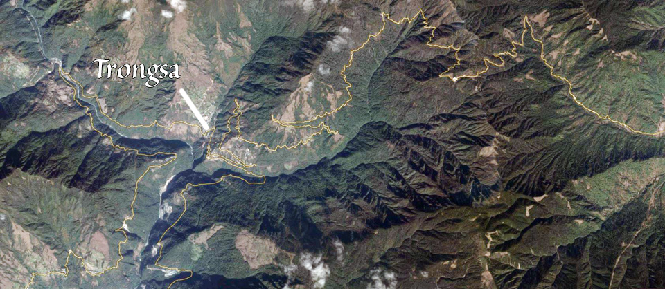 Trongsa view by Google Earth
